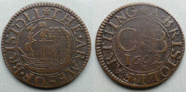 Bristol, city issue 1662 farthing N1543